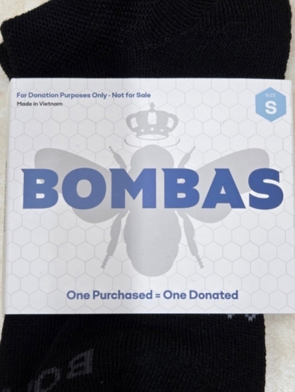Bombas Ankle Socks Small 3 Pair Unisex Womens & Mens Honeycomb Black/Grey BNWT - Picture 6 of 11